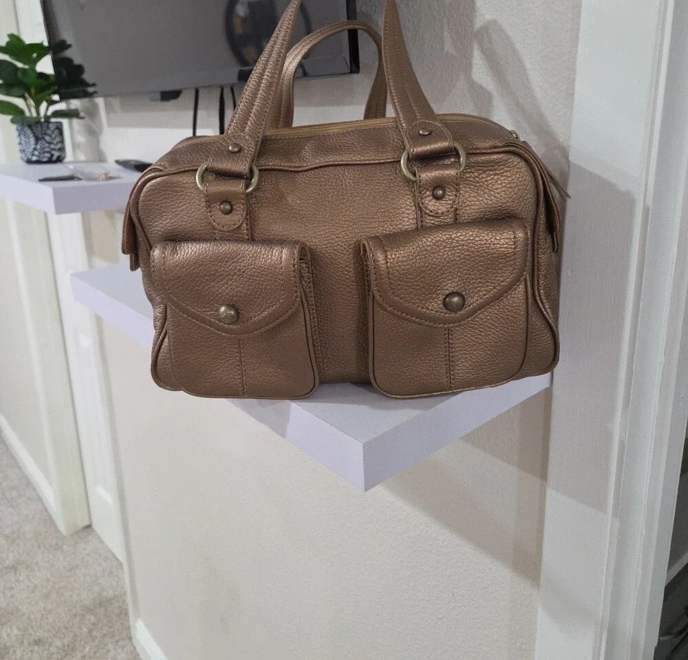 Nwt Casual Corner  Metallic Bronze Satchel Handbag